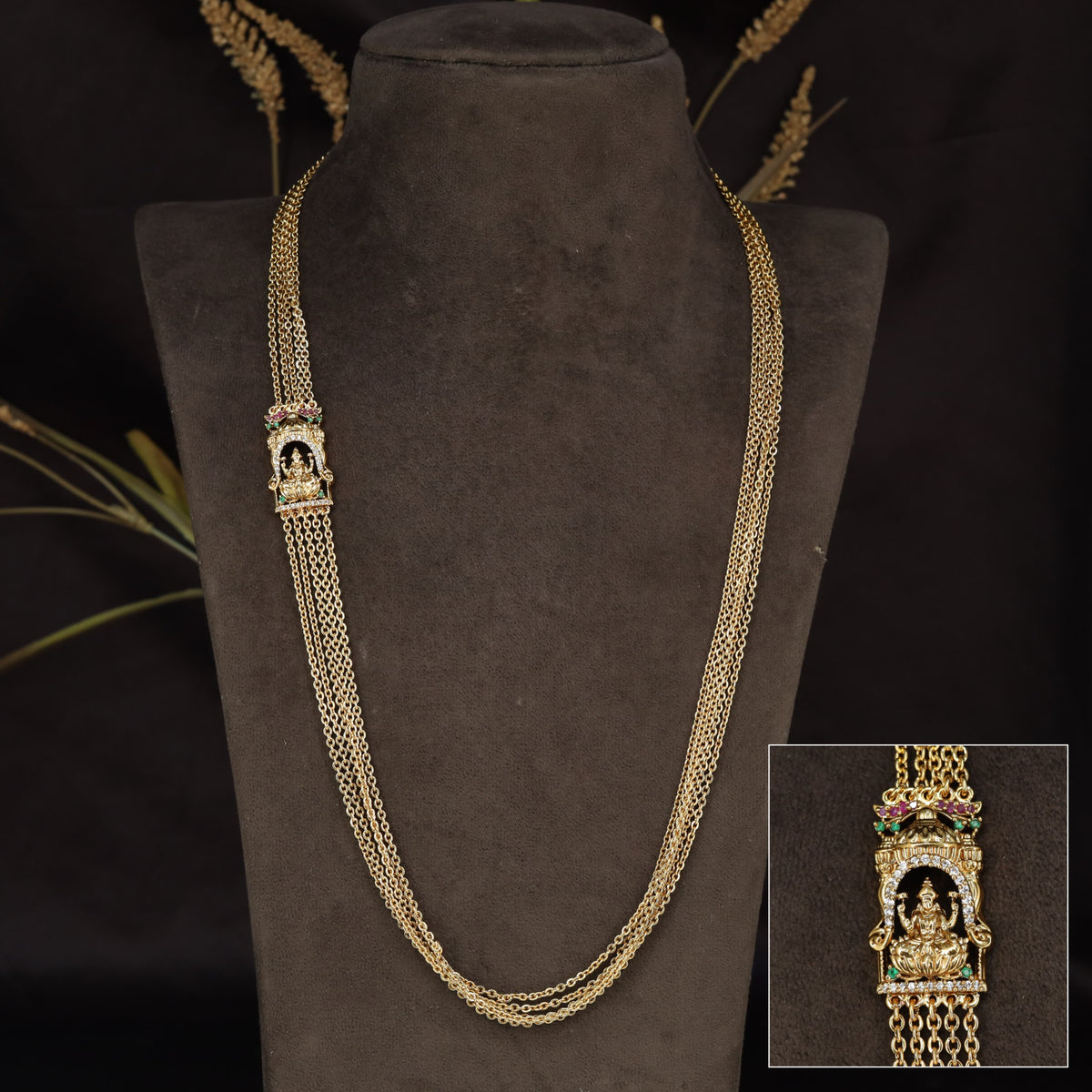 Antique Mope Chain with Lakshmi and sculpted ornamental framing