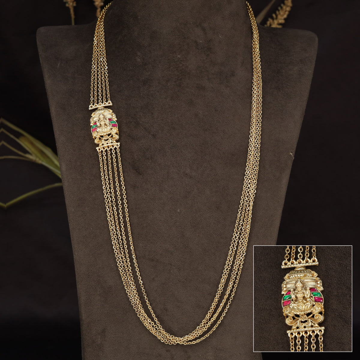 Antique Mope Chain with Lakshmi and detailed ornamental framing