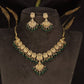 Lakshmi design Necklace with detailed floral frames and suspended beads