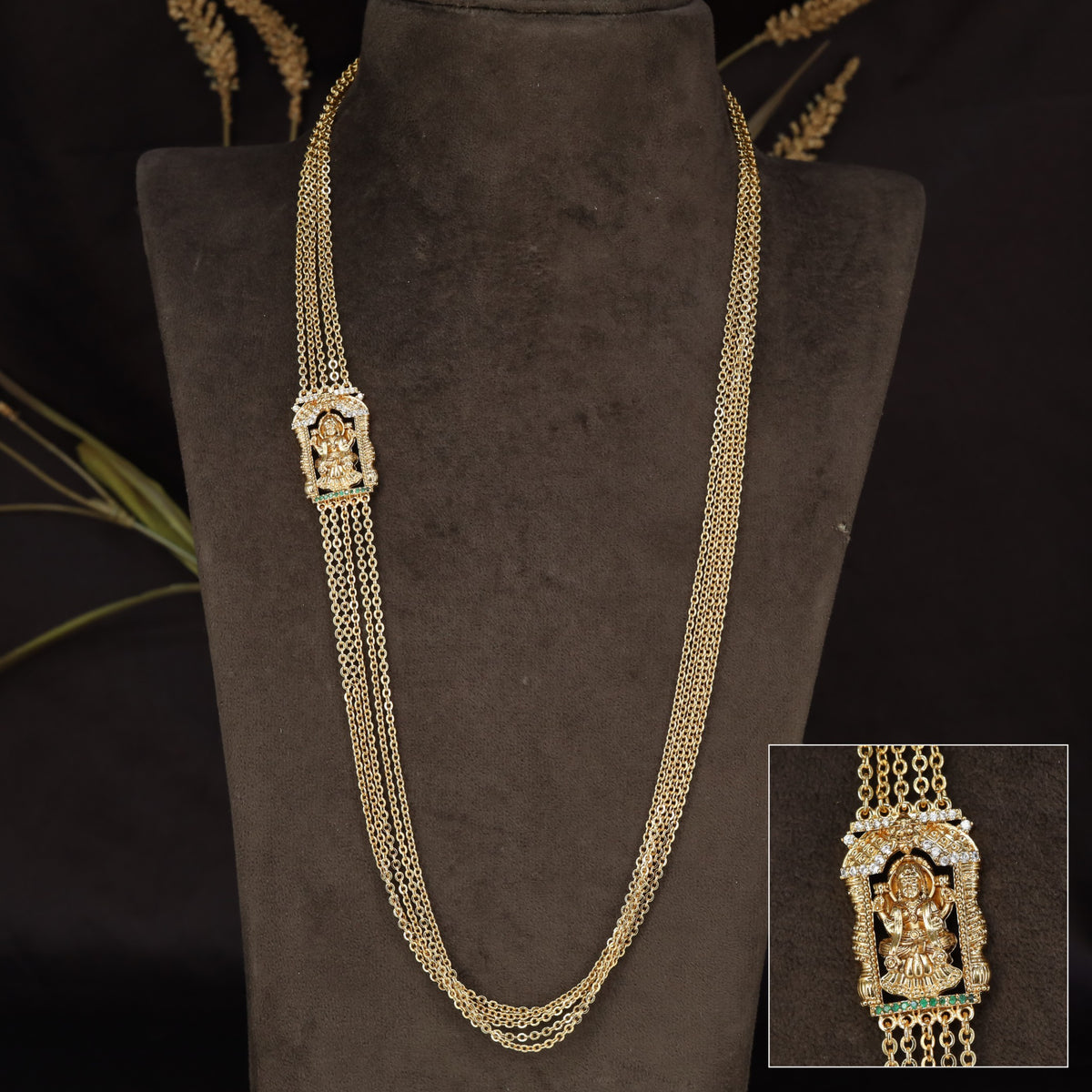 Antique Mope Chain with detailed Lakshmi panel