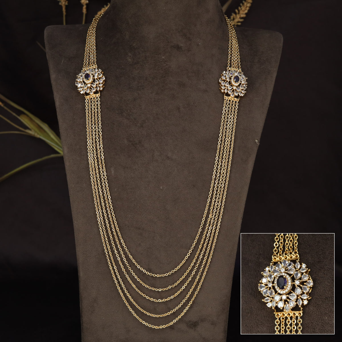 Multi Strand Mope Chains with Intricate Floral Connectors