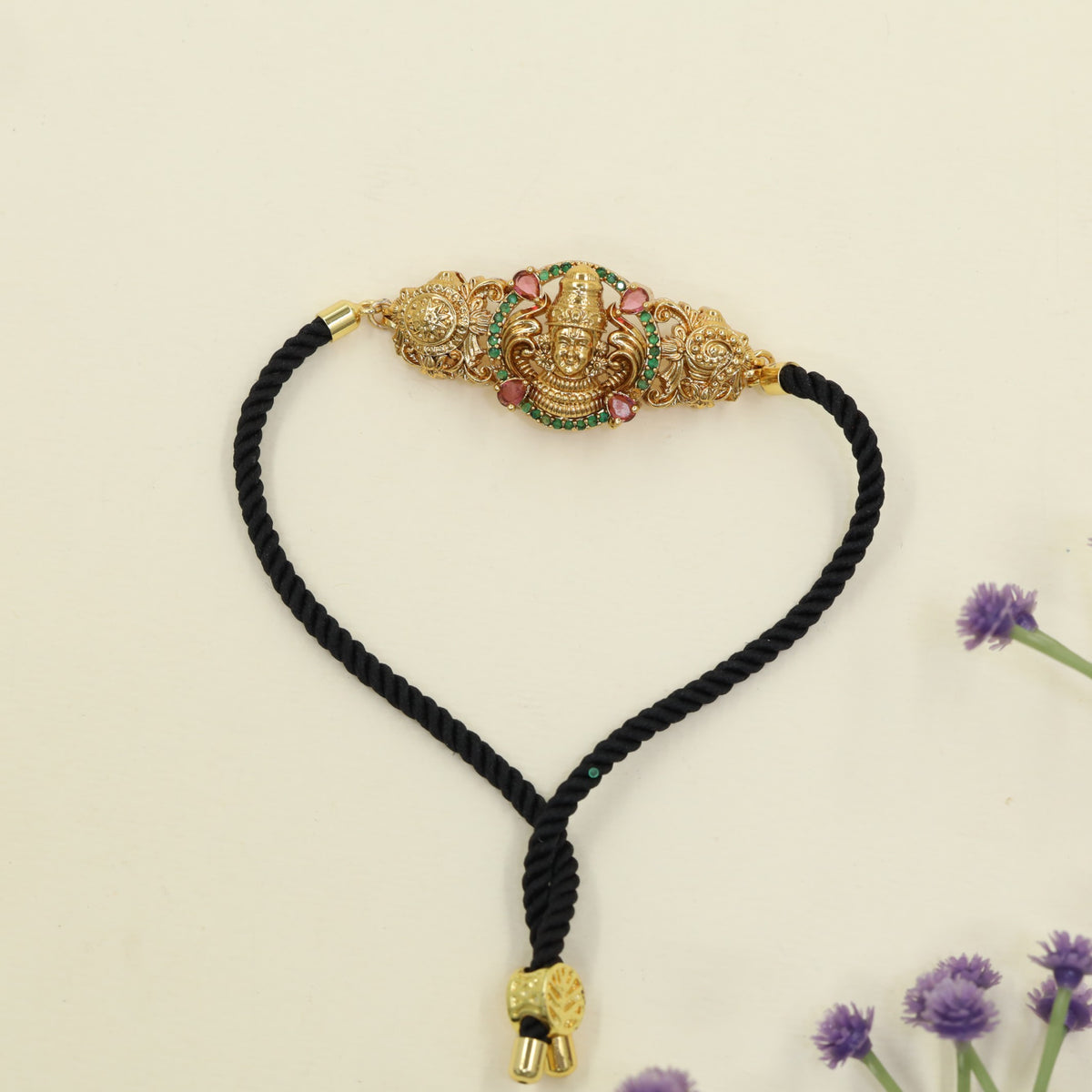 Lord Balaji Antique Bracelet with Braided Cord