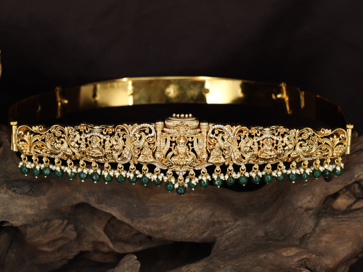 Antique Lakshmi Dabu with Floral Scrollwork