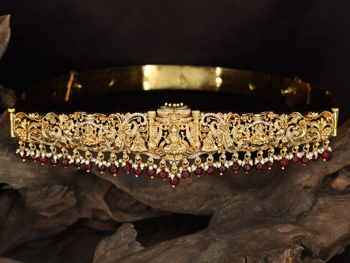 Antique Dabu with Lakshmi centre and floral scrollwork
