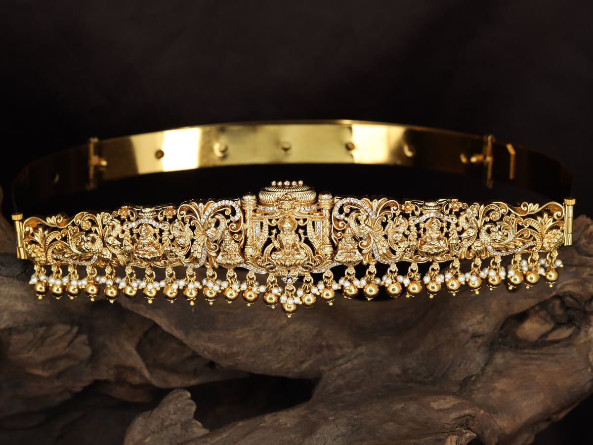 Antique Dabu with Lakshmi centre and floral scrollwork
