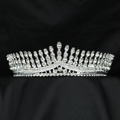 Radiant Crown With Tall Crystal Accents And Arched Openwork