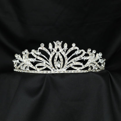Botanical Crown Featuring Sweeping Leaf And Petal Details