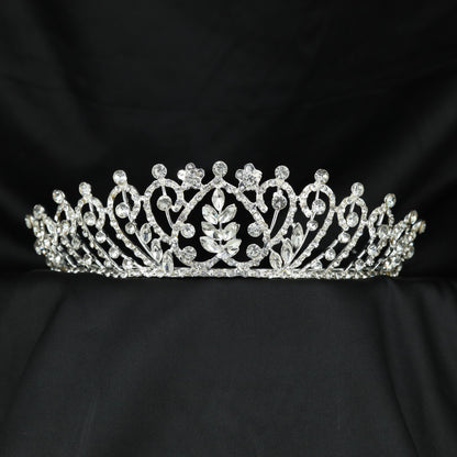 Botanical Crown Featuring Curved Floral And Leaf Detailing