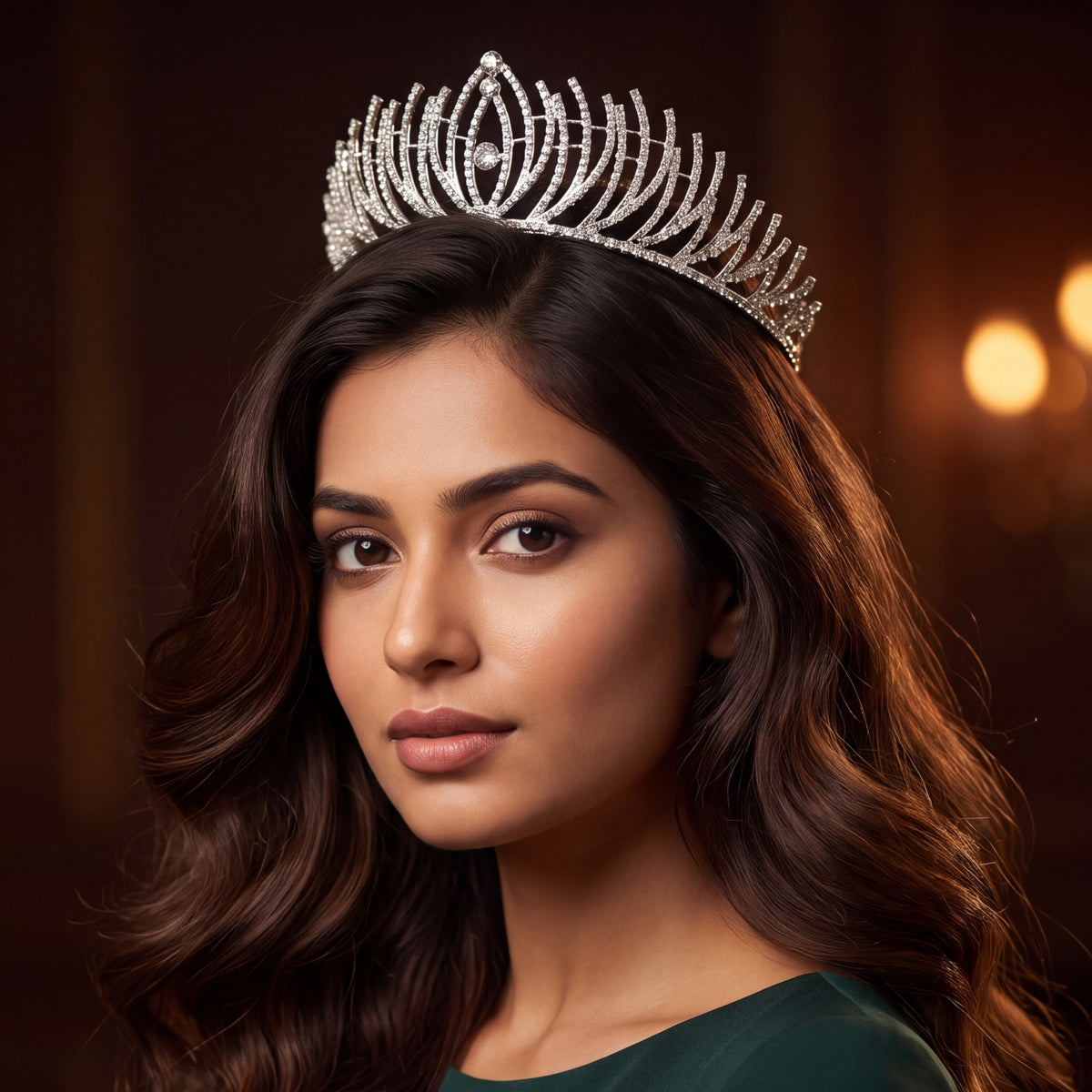 Modern Crown featuring curved openwork and a raised centre