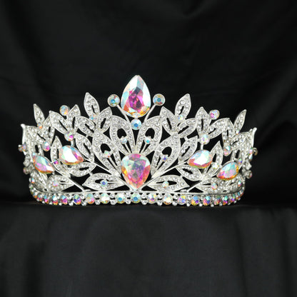 Bridal Crown adorned with pointed leaves and elegant teardrop-shaped accents