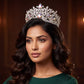 Bridal Crown adorned with pointed leaves and elegant teardrop-shaped accents