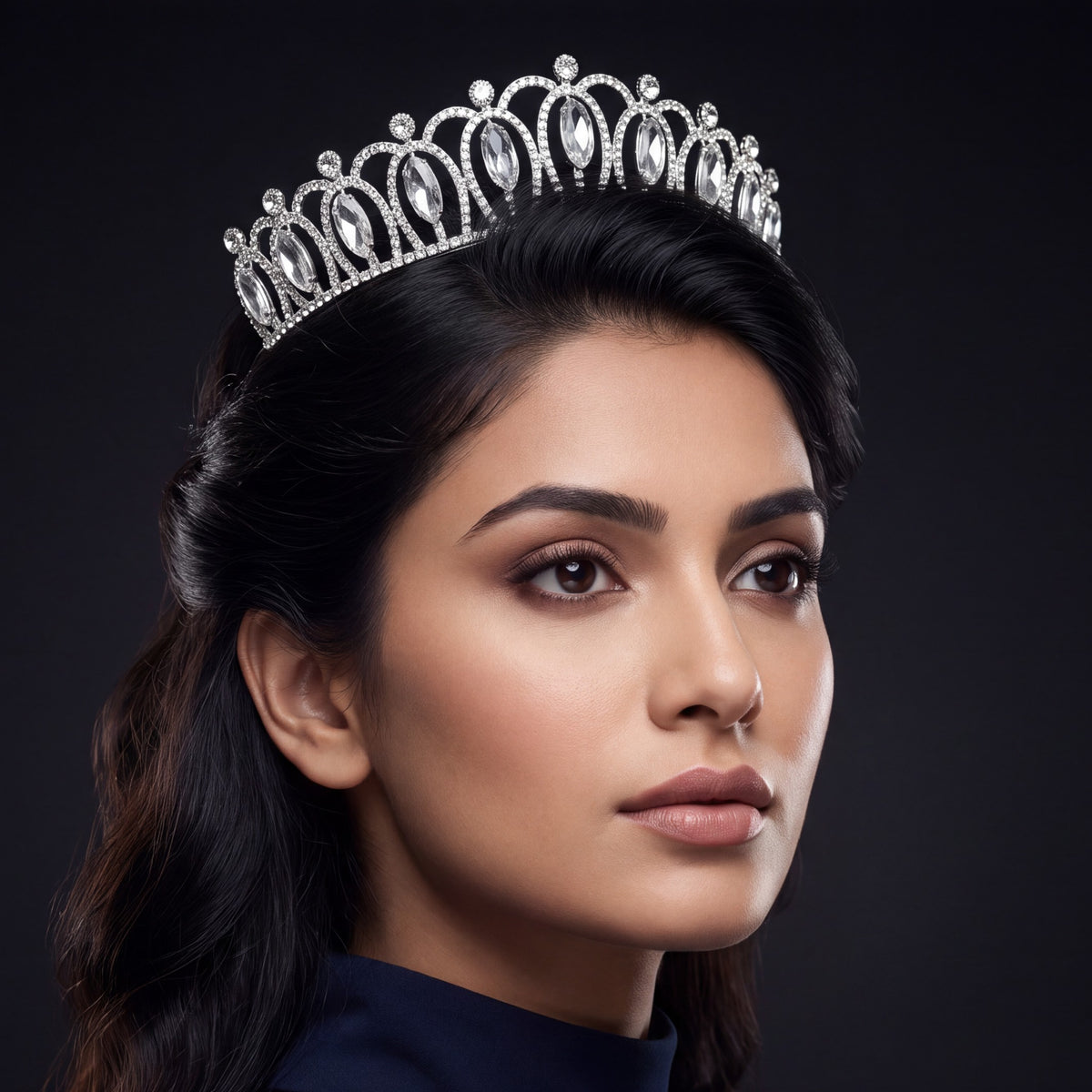 Grand Crown featuring graceful openwork arches and elongated raised details