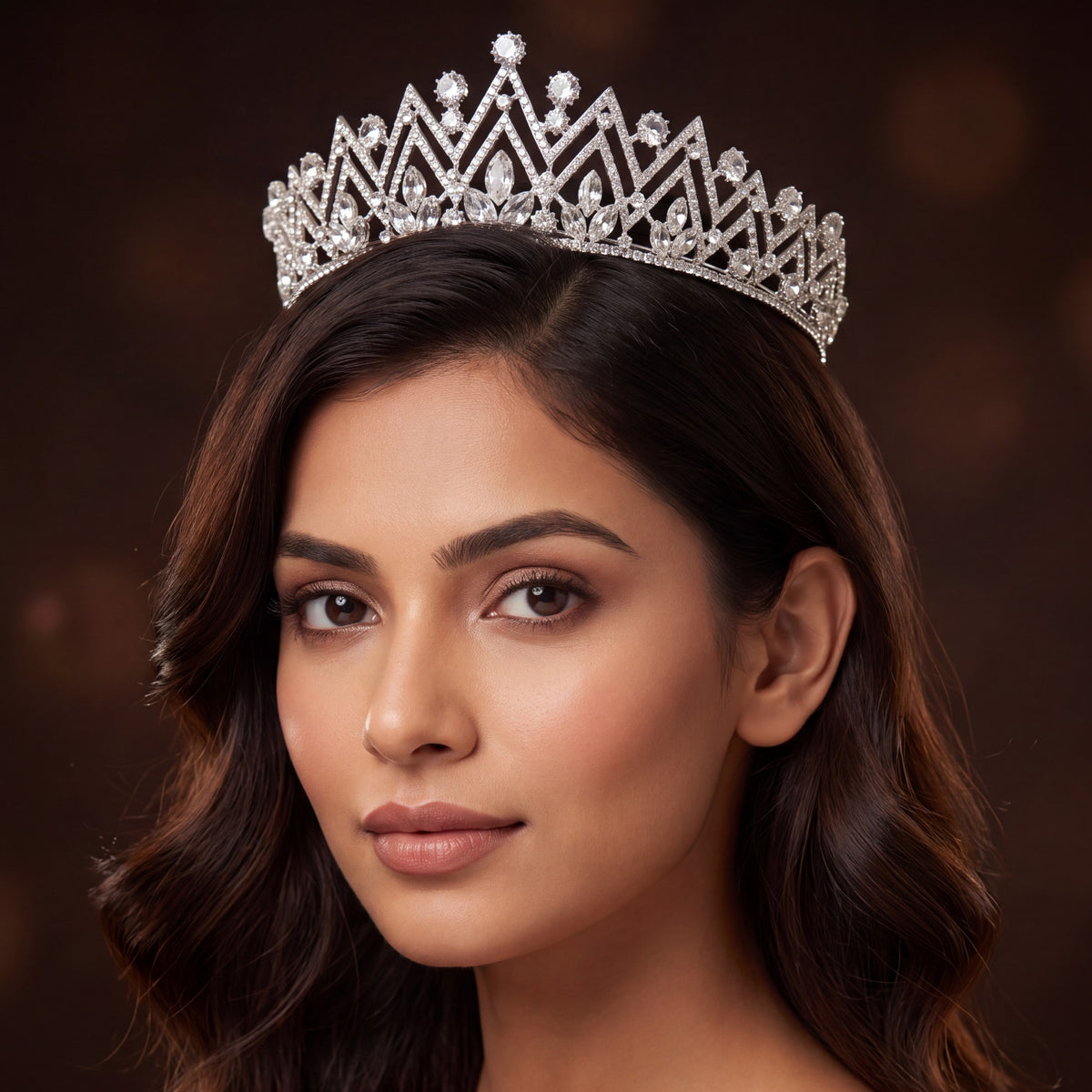 Premium Crown featuring structured arches and delicate decorative accents