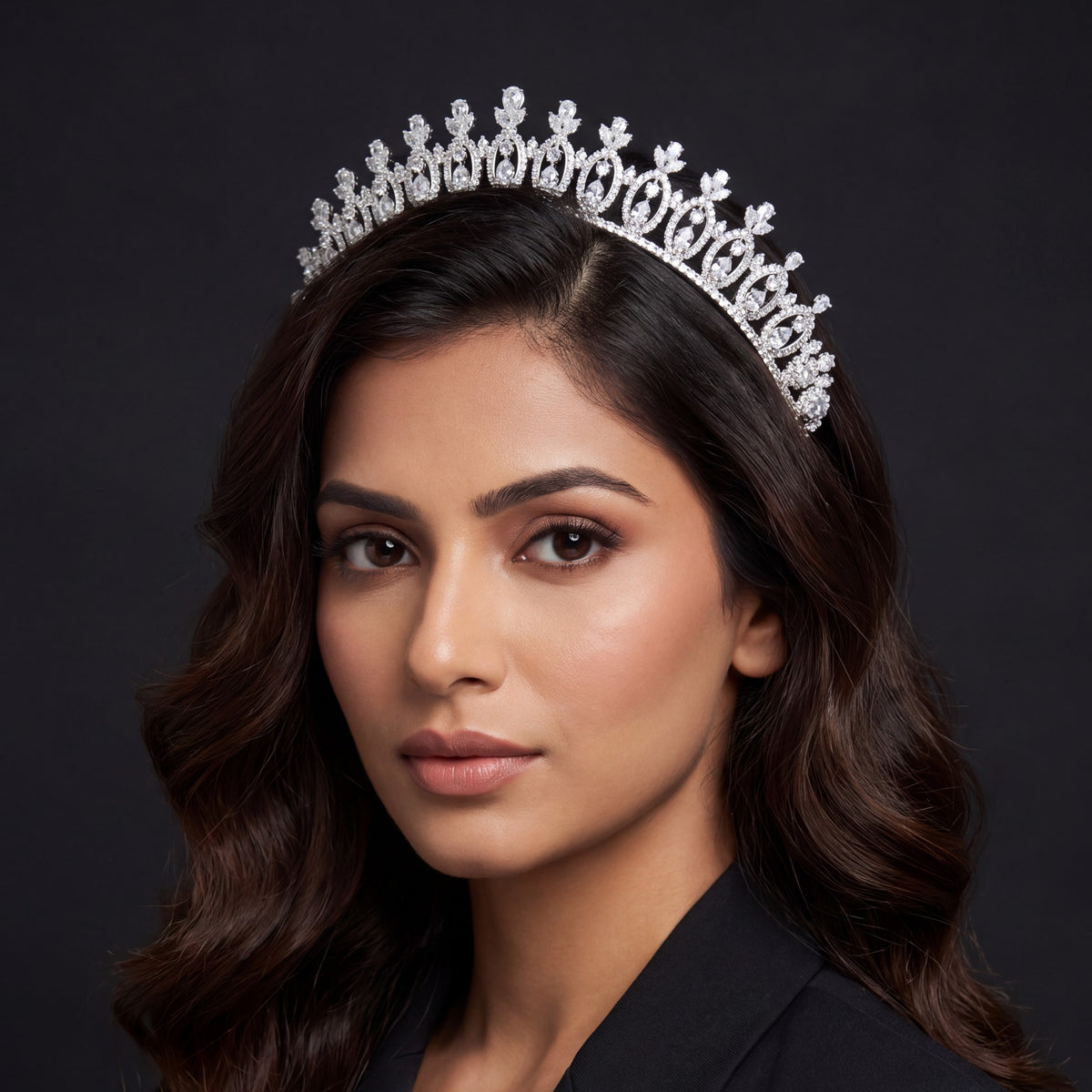 Vintage-inspired Crown with intricate arched frames and refined elevated accents
