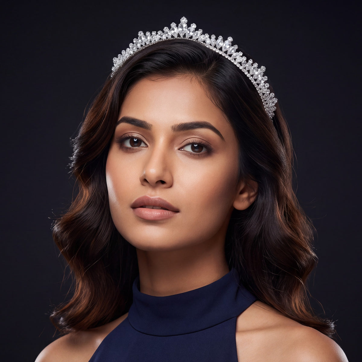 Signature Crown crafted with intricate openwork patterns and a prominent raised centre detail