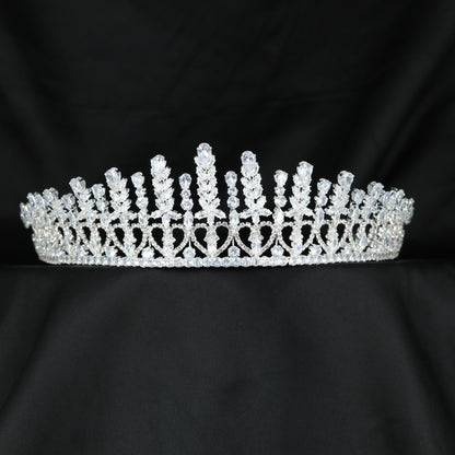 Grand openwork crown with repeated floral sprays and finely detailed framework