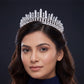Grand openwork crown with repeated floral sprays and finely detailed framework