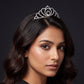 Elegant statement crown with sweeping petal inspired arches and a circular centre
