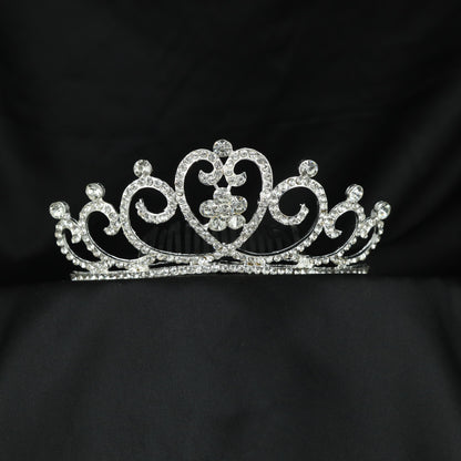 Premium floral crown featuring a heart shaped centre and intricate crystal craftsmanship