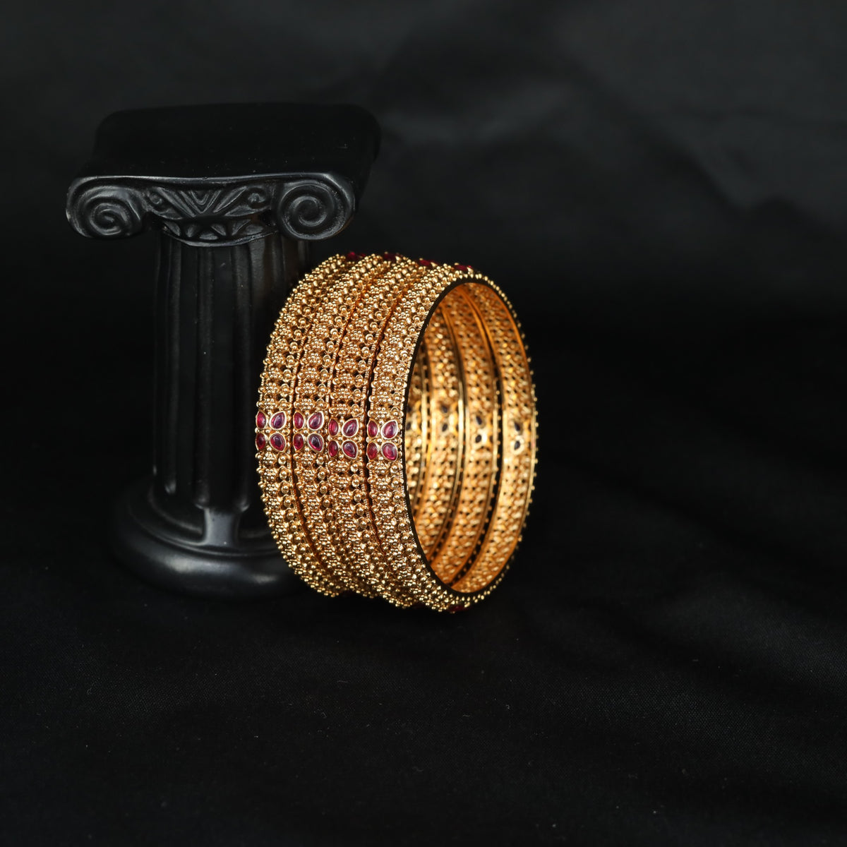 Traditional Antique bangles with an elaborate textured finish