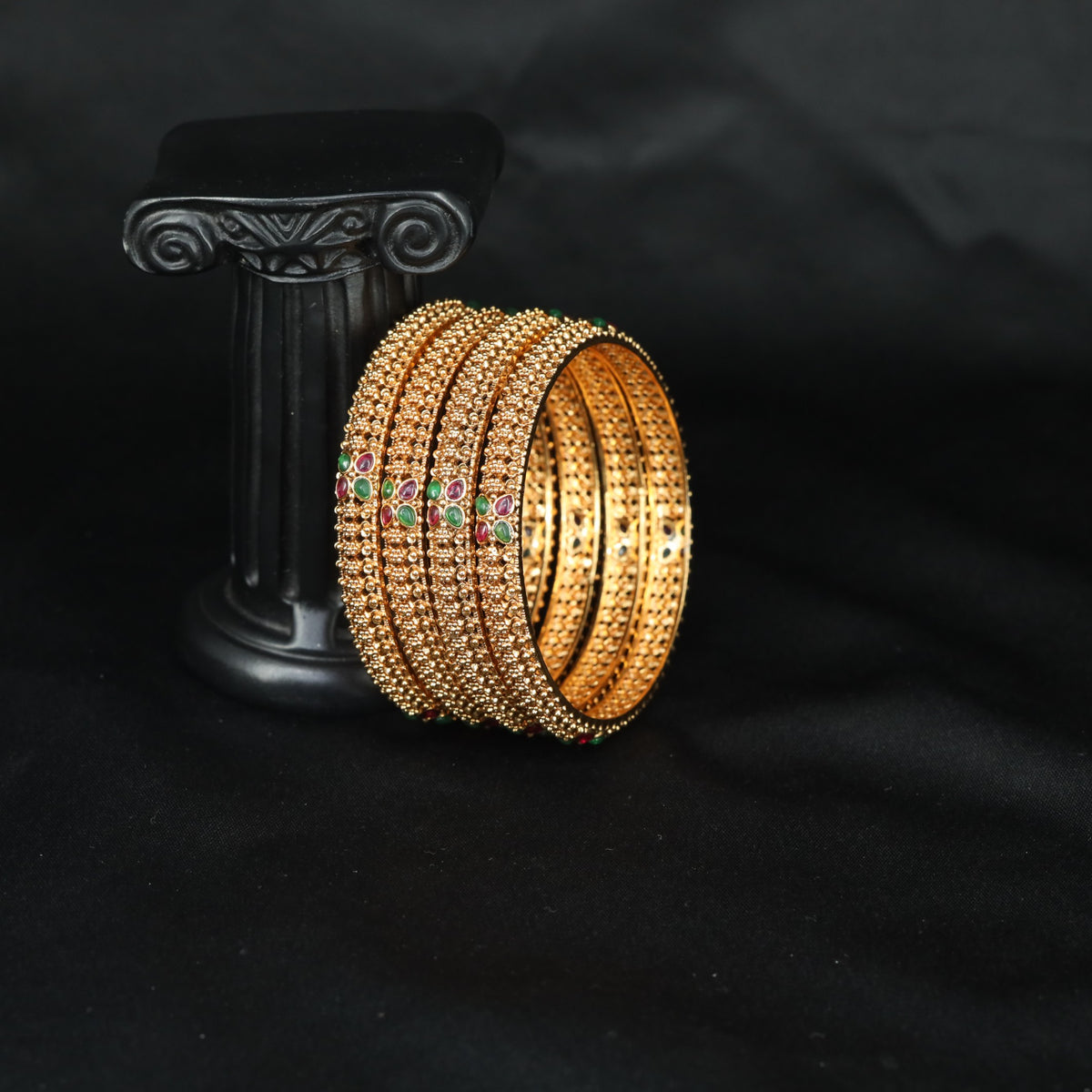 Traditional Antique bangles with an elaborate textured finish