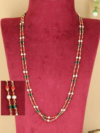 Elegant Long Beads Chain With Intricate Beaded Accents