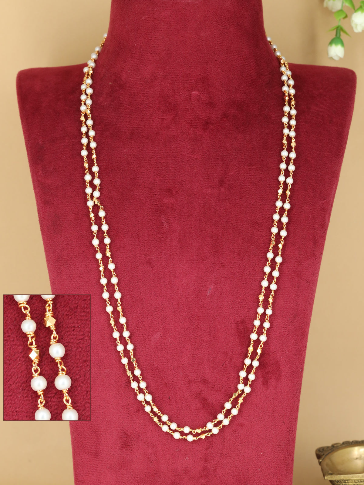 Traditional Beads Chain With Elegant Double Strand Styling