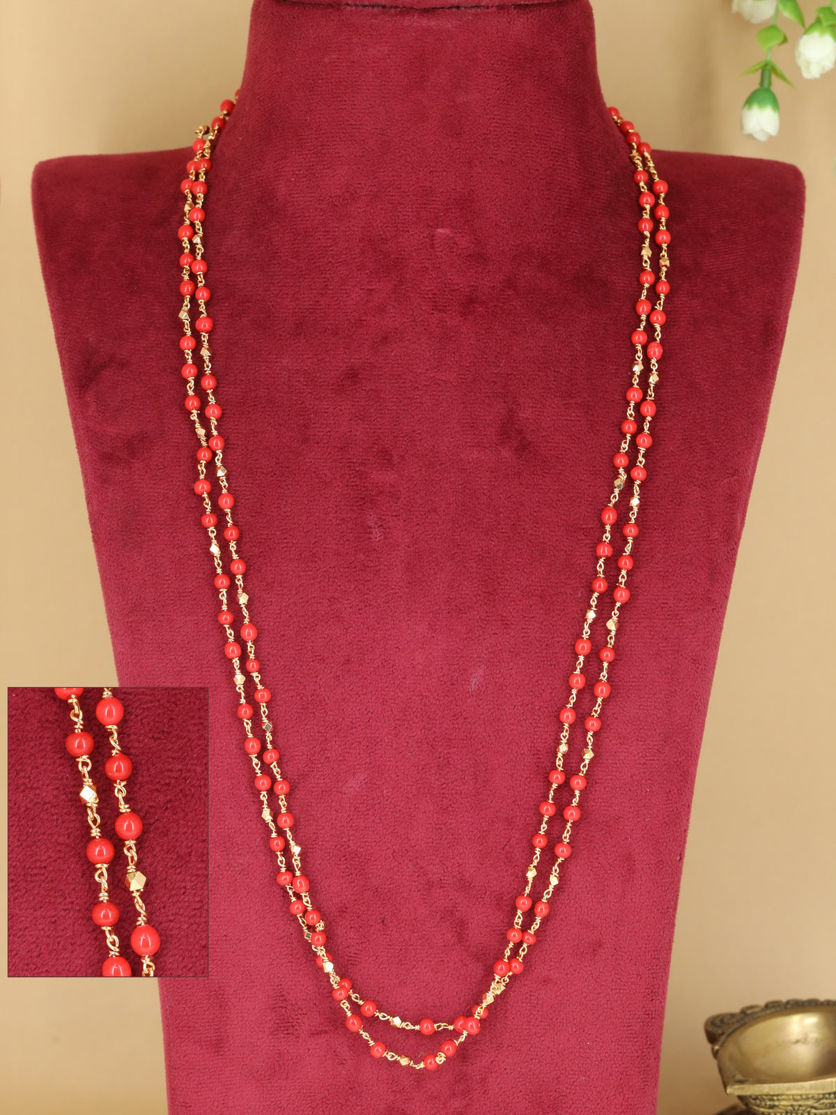 Traditional Beads Chain With Elegant Double Strand Styling