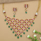 Traditional jadau choker with graduated crescent links and delicate bead drops