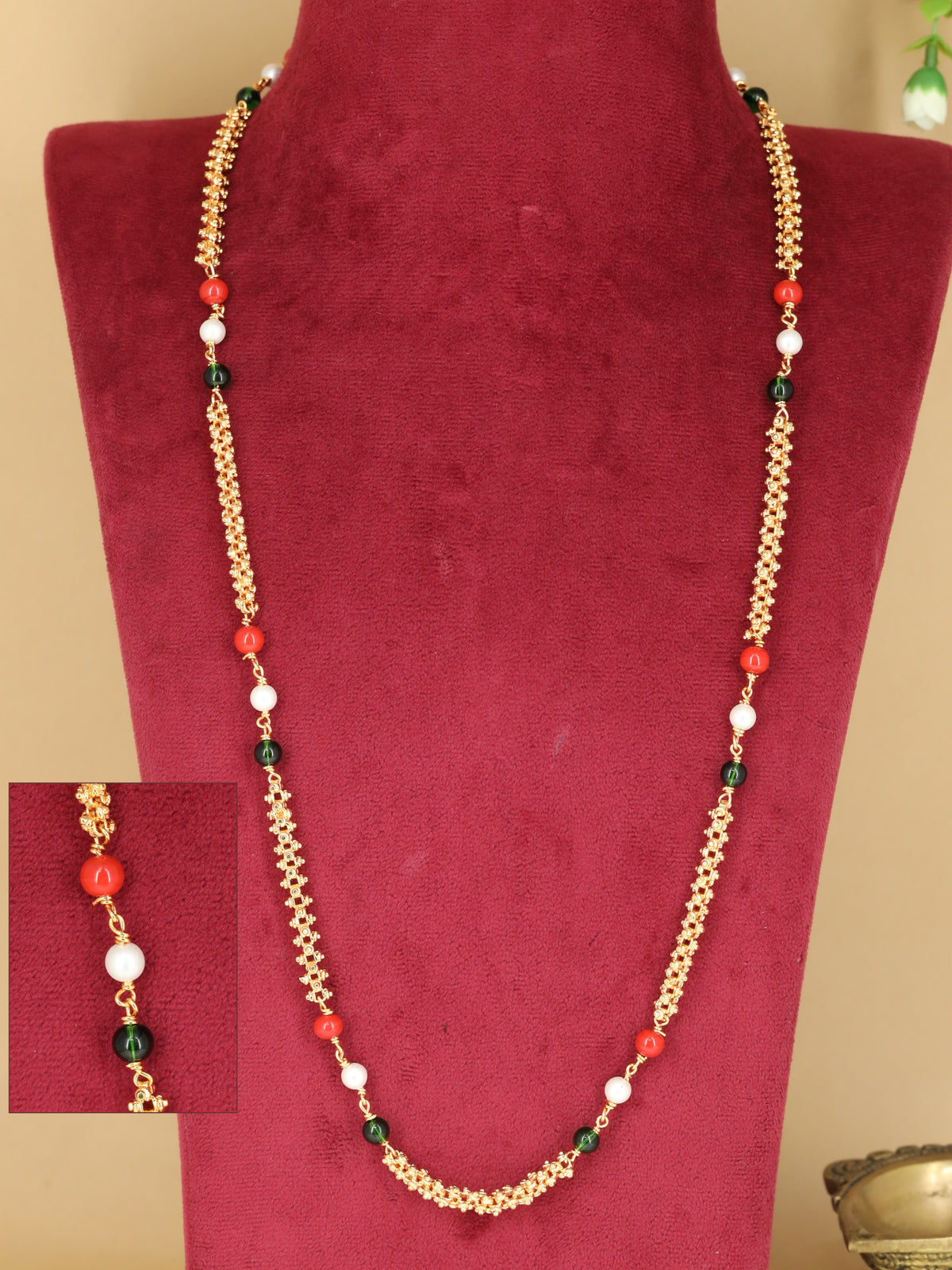 Occasion Wear Beads Chain With Refined Long Strand Style