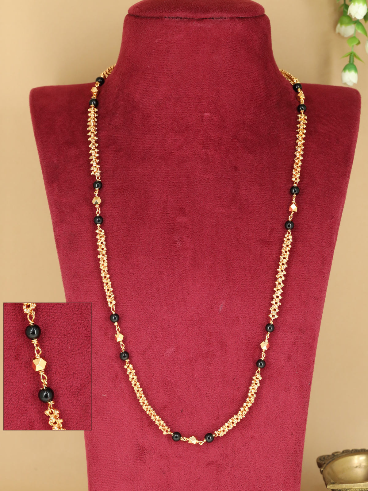 Occasion Wear Beads Chain With Refined Long Strand Style