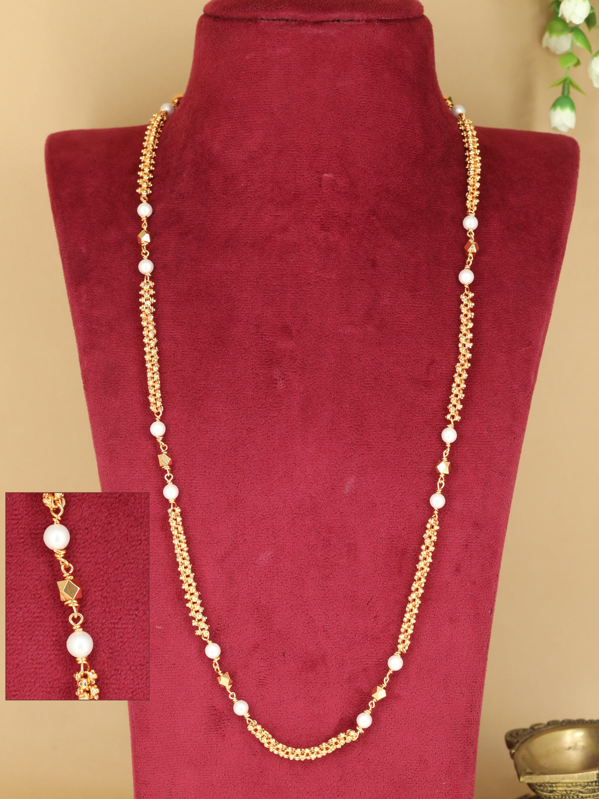Occasion Wear Beads Chain With Refined Long Strand Style
