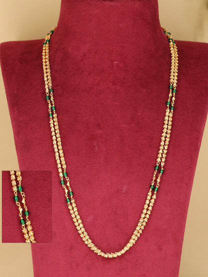 Beads chain with intricate twin-strand detailing and elegant bead accents