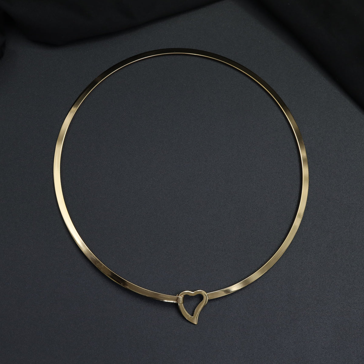 Open Heart Gold Polish Necklace