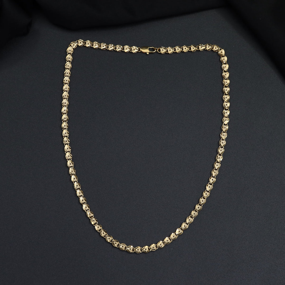 Gold Polish Chain With Floral Details