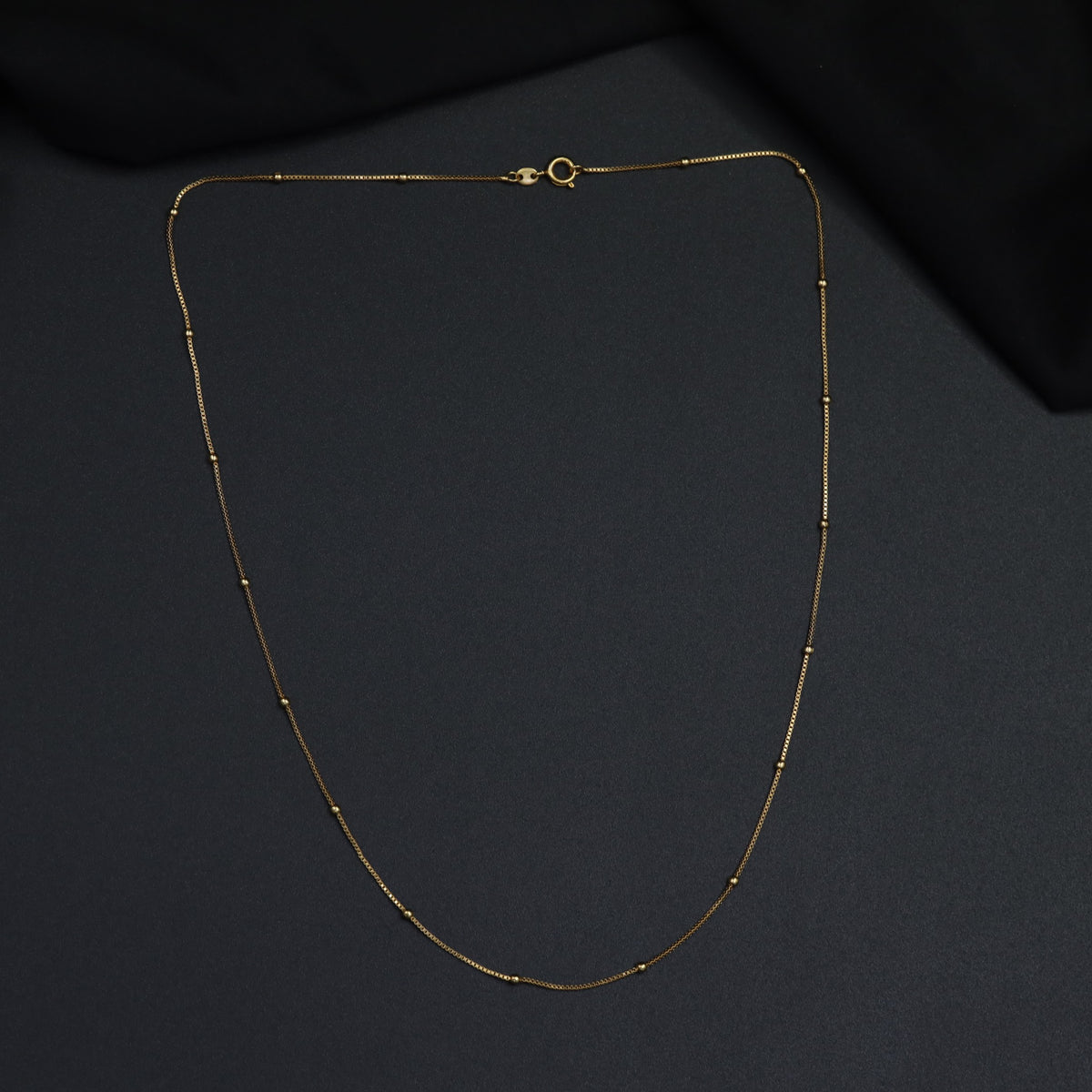 Beaded Detail Gold Polish Chain