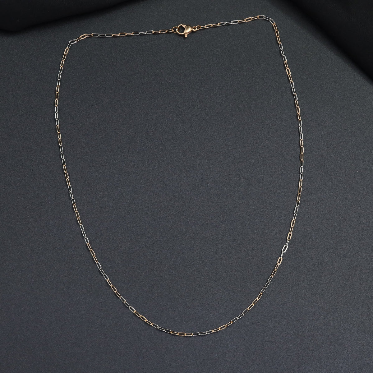 Fine Dual-Tone Chain With Elongated Links