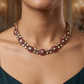 Victorian Rosette Link Necklace with White Stone Floral Connectors