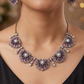 Luxury Petal Cluster Crytalstal Necklace with Statement Floral Layout