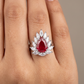Lustre Petal Finger Ring with Marquise Side Layout