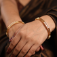 Structured Twin Line Bangles with Center Stone Clusters