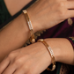 Structured Twin Line Bangles with Center Stone Clusters