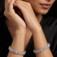 Metro Block Rhodium Bangles with Balanced Side Detailing