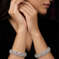 Bracket Lace Rhodium Bangles with Continuous Filigree Pattern