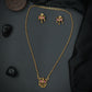 Silver Temple Bell Drop Pendant Chain Set