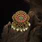 Silver Rosette Crest Jade Bead Pendant