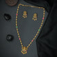 Silver Lakshmi Emerald-Link Pendant Chain Set