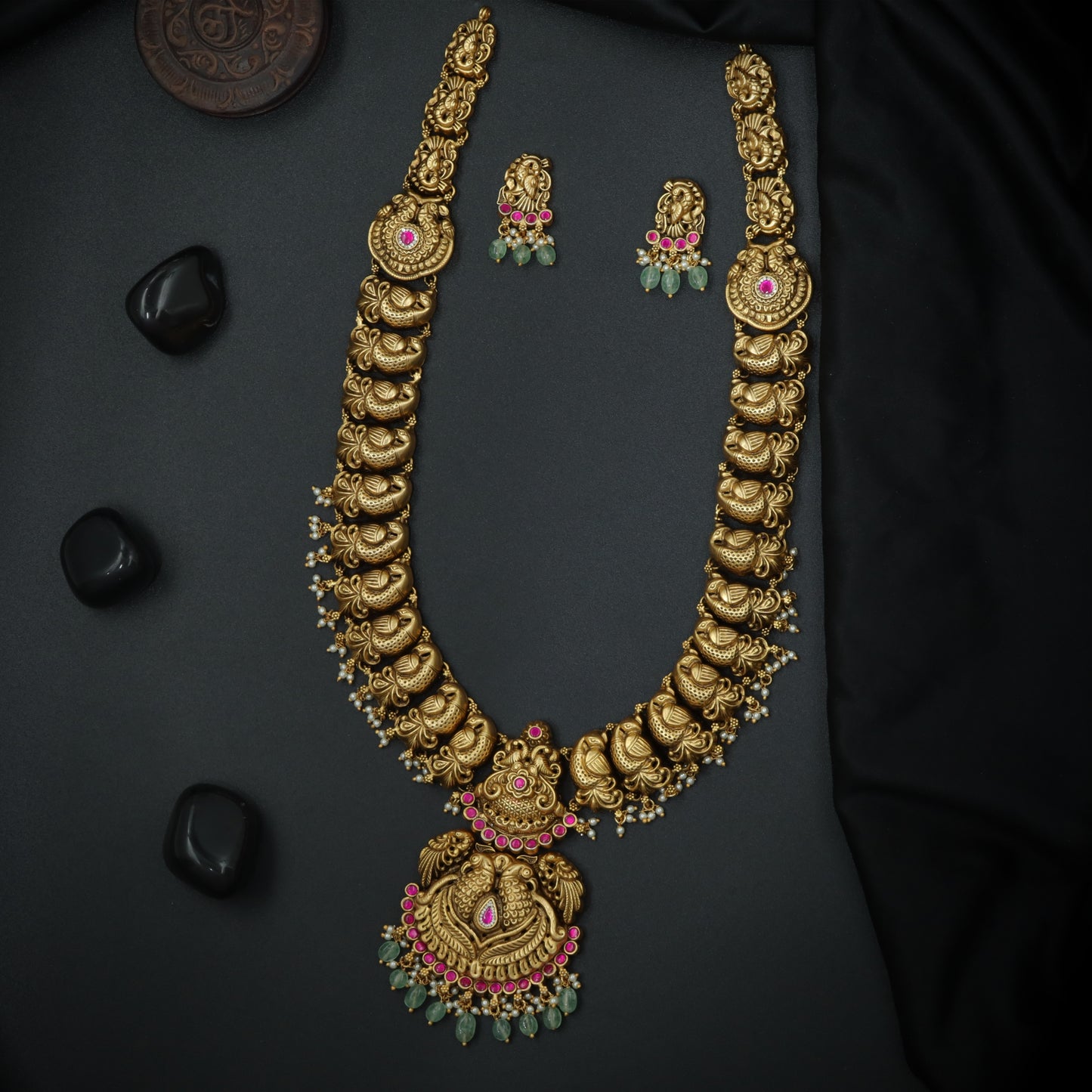 Silver Peacock Lakshmi Regal Long Haara