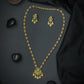 Silver Petal-Link Drop Pendant Chain Set
