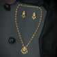 Silver Petal-Link Drop Pendant Chain Set